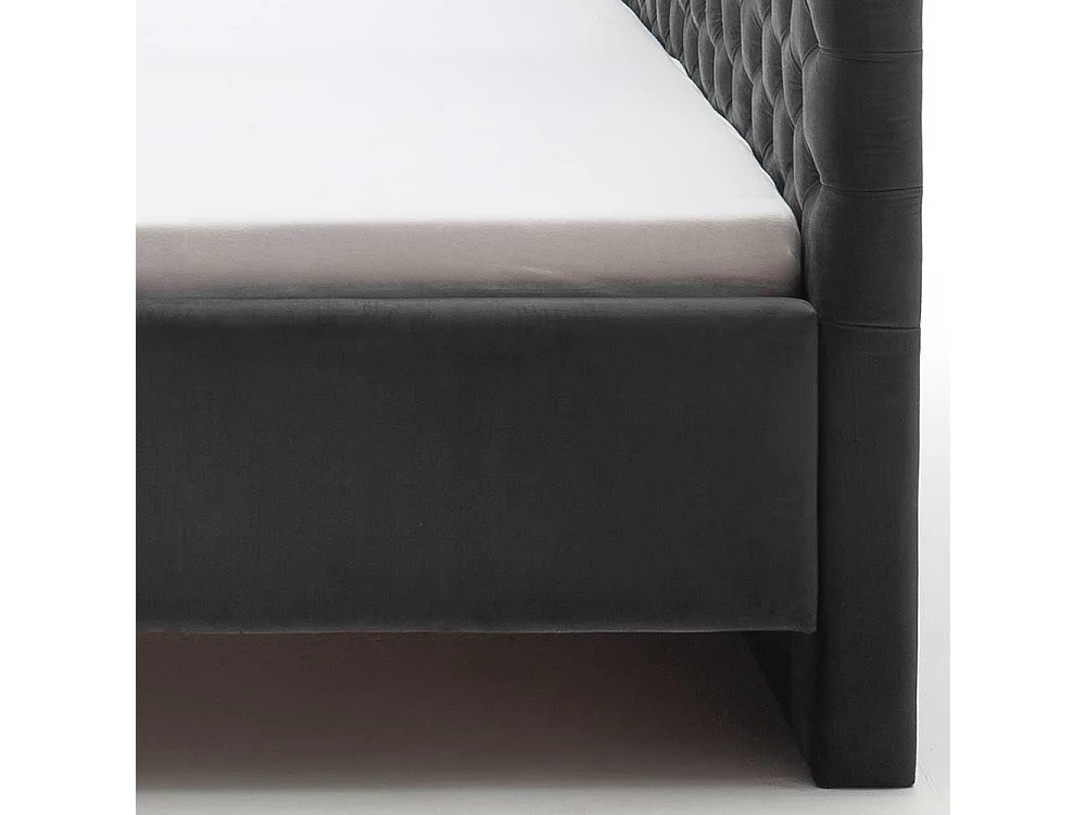 Polsterbetten mit Lattenrosten in Anthrazit Chromfarben