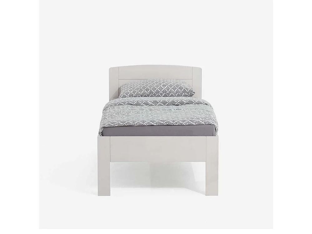 Einzelbett in Weiß Buche massiv