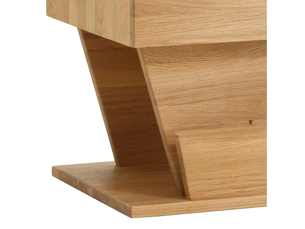 Bett aus Wildeiche Massivholz schwebend (dreiteilig)