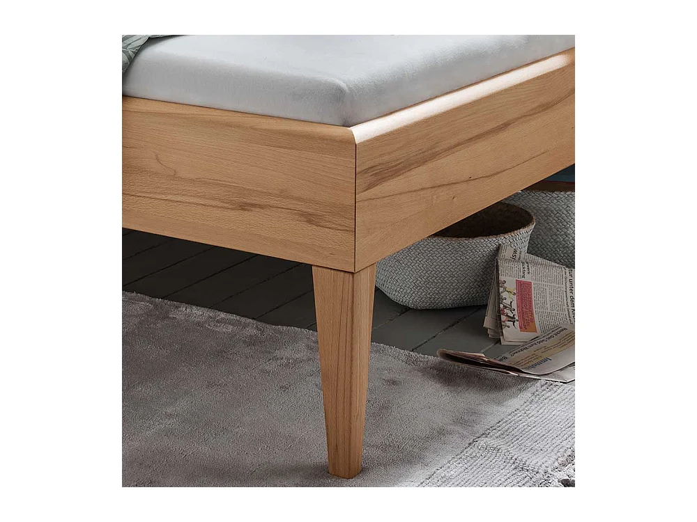 Kernbuche Doppelbett aus Massivholz 45 cm Einstiegshöhe