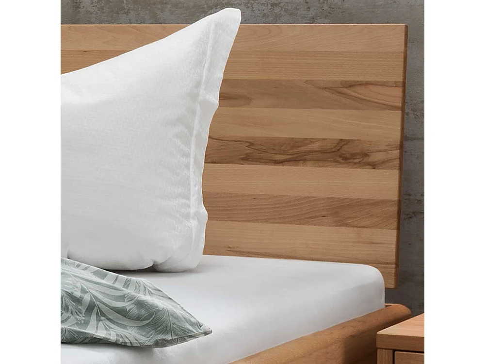 Kernbuche Doppelbett aus Massivholz 45 cm Einstiegshöhe