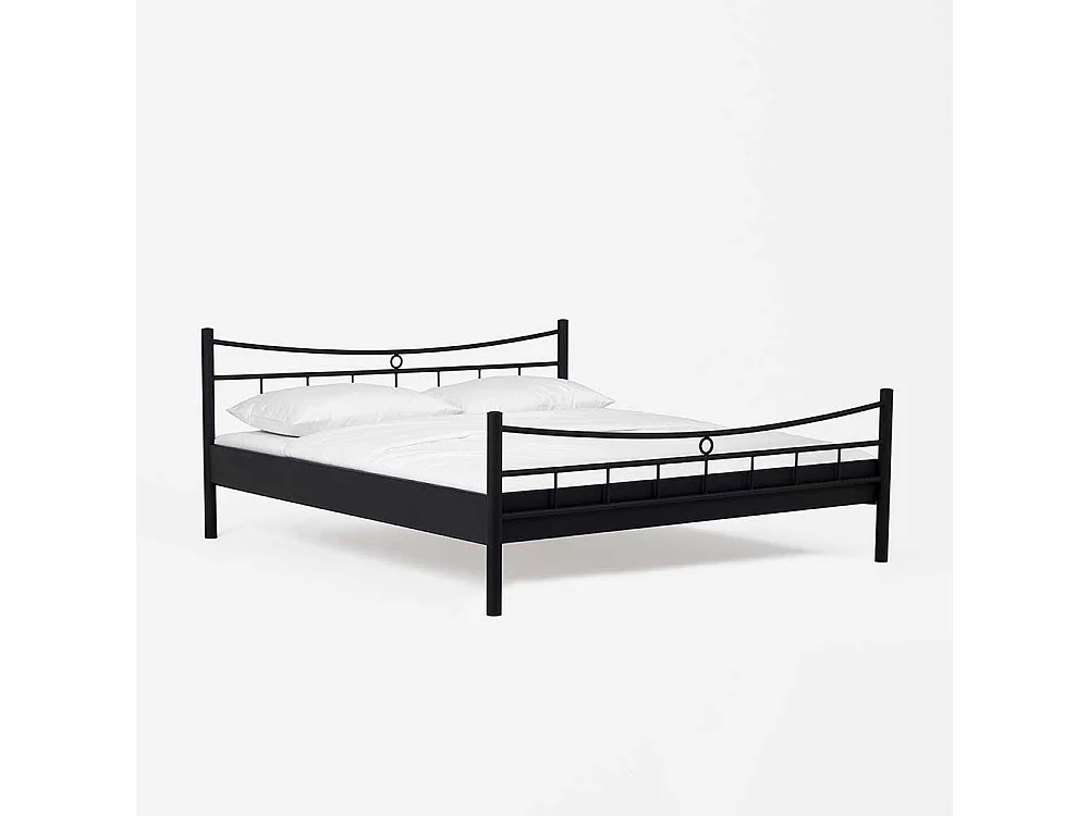 Metallbett aus Eisen Schwarz