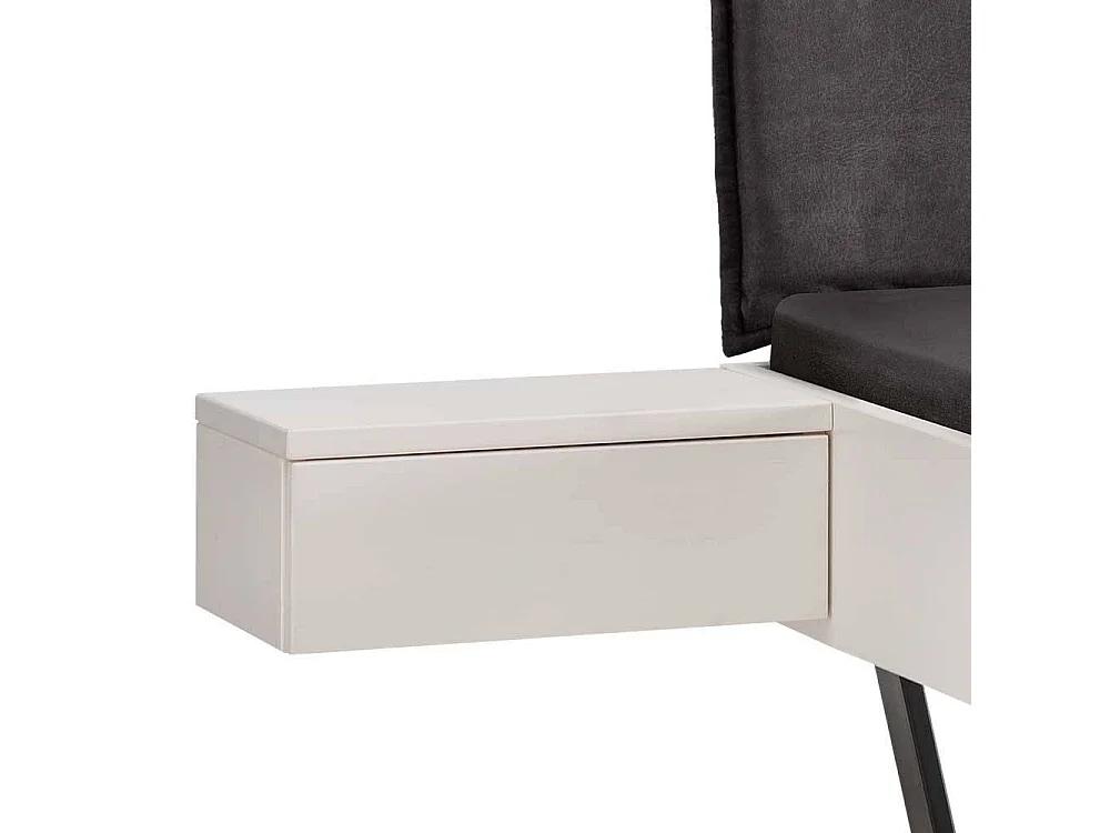 Bett Kufenbett aus Kiefer Massivholz und Metall