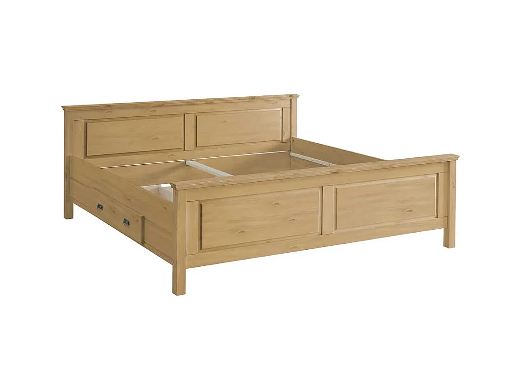 Holzbett aus Kiefer Massivholz Landhausstil
