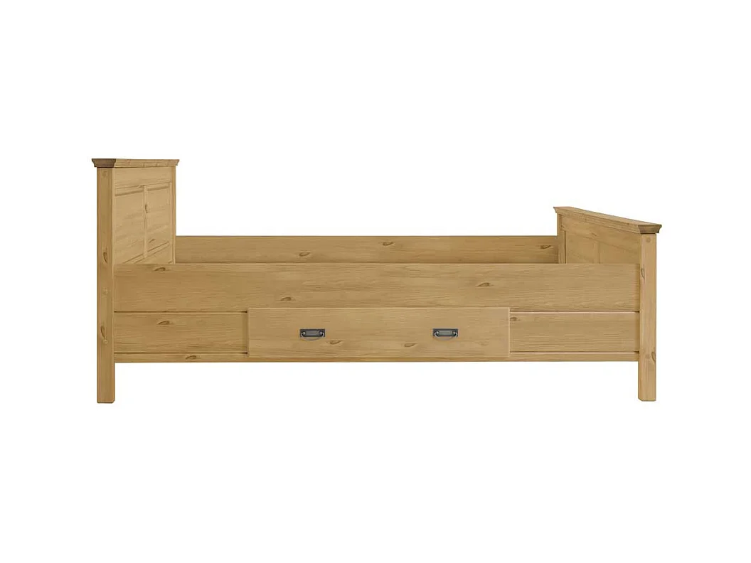 Holzbett aus Kiefer Massivholz Landhausstil