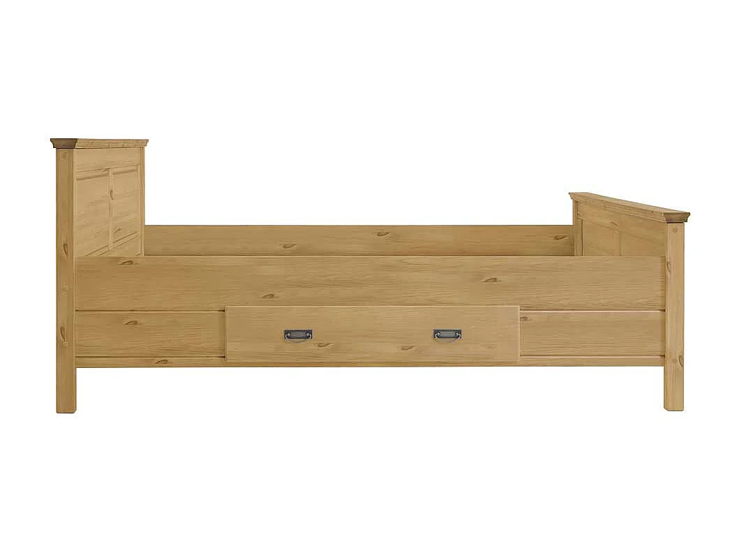 Holzbett aus Kiefer Massivholz Landhausstil