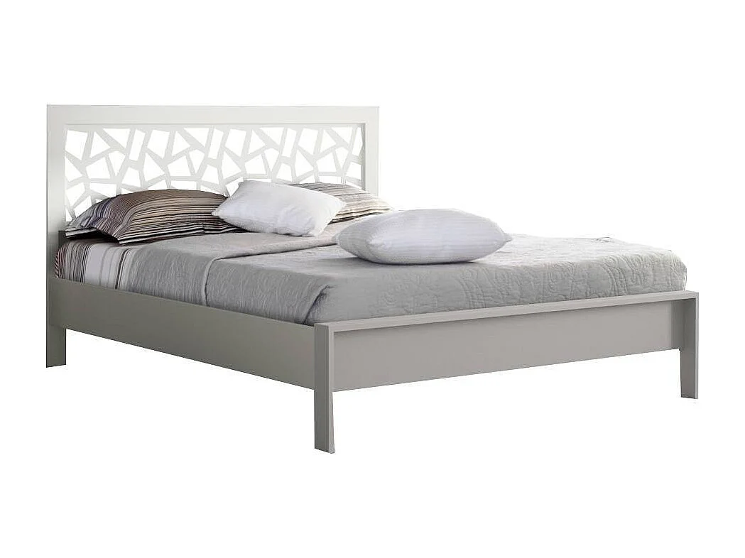 Bettgestell Doppelbett in Weiß pulverbeschichtet