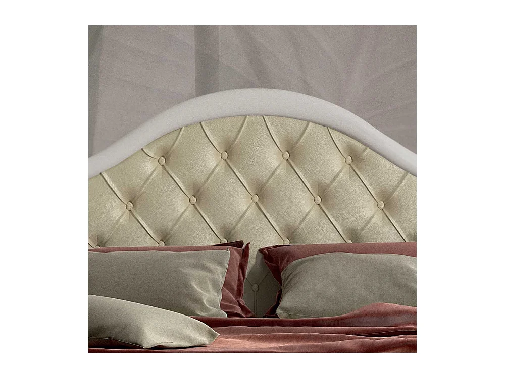 Designerbett in Weiß Blattgold verziert