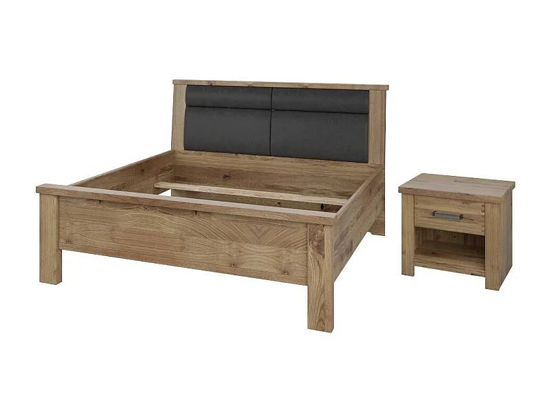 Doppelbett Bettgestell mit teilmassiver Oberfläche im Landhausstil