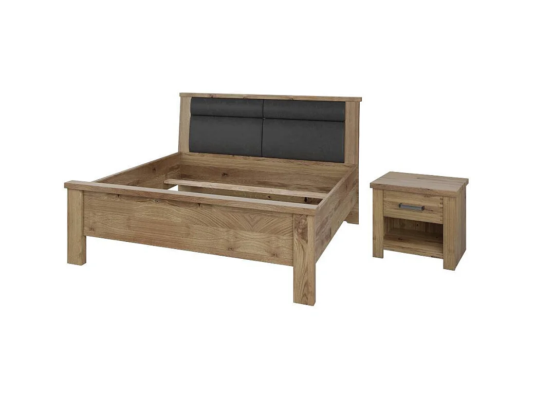 Doppelbett Bettgestell mit teilmassiver Oberfläche im Landhausstil