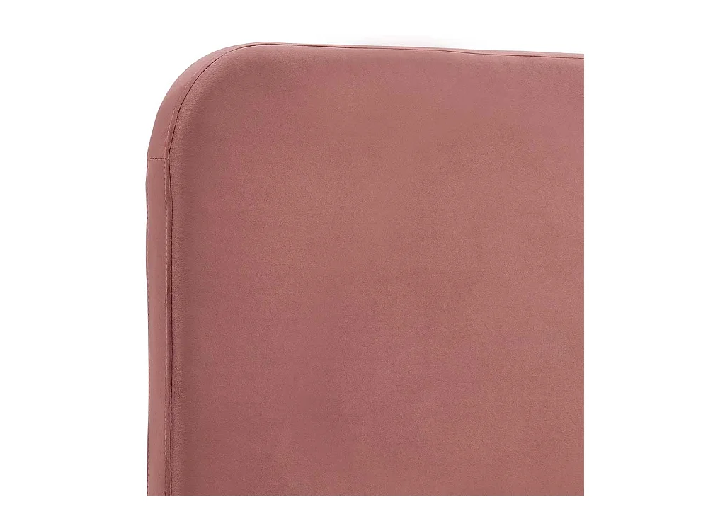 Stoffbett mit Samtbezug Rosa Gestell Goldfarben aus Metall