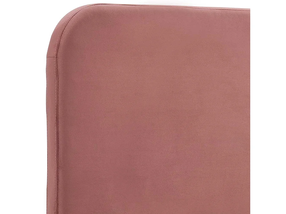 Stoffbett mit Samtbezug Rosa Gestell Goldfarben aus Metall