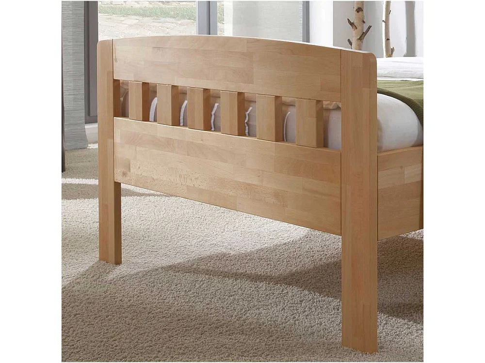 Einzelbett aus Kernbuche Massivholz mit Komforthöhe