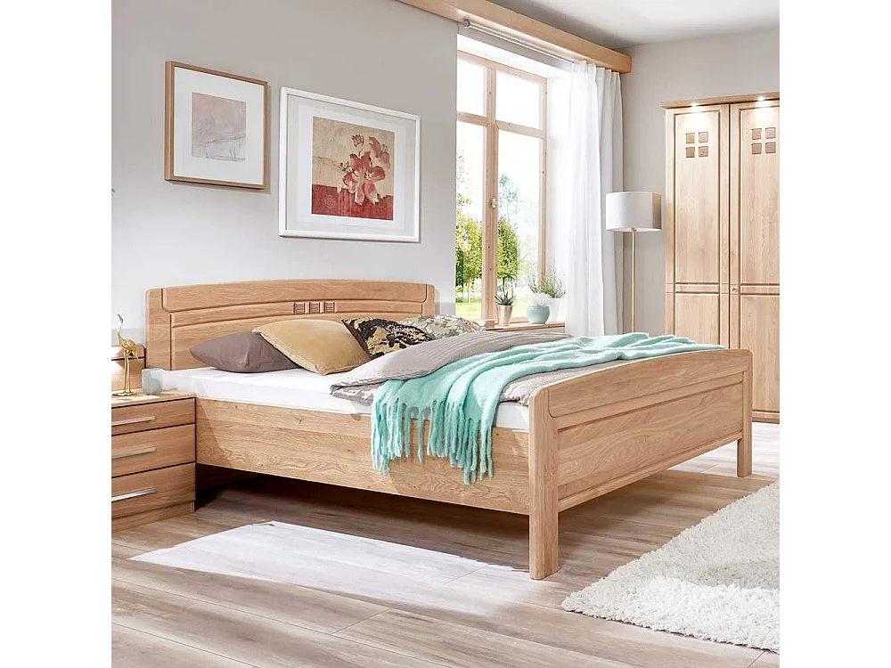 Doppelbett aus Eiche teilmassiv Made in Germany