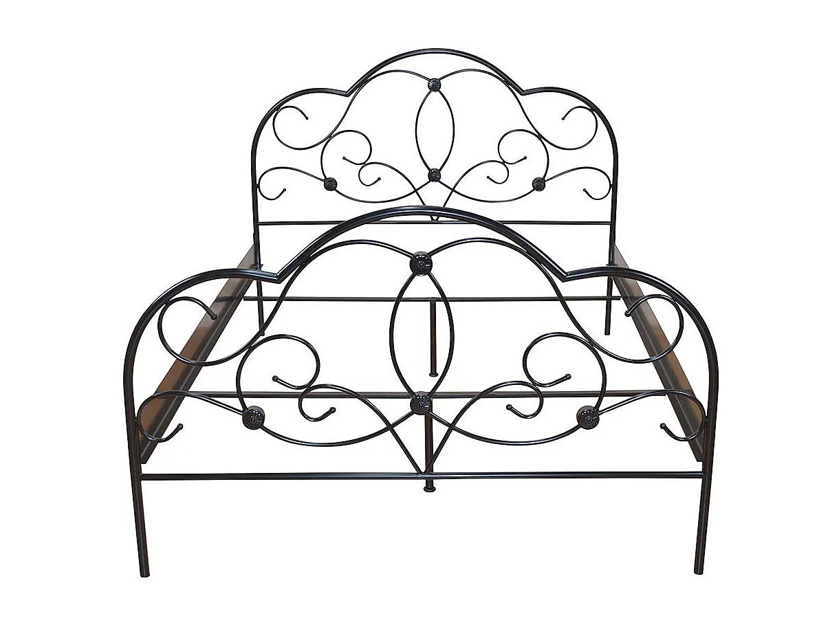 Metallbett in Schwarz Romantisches Design