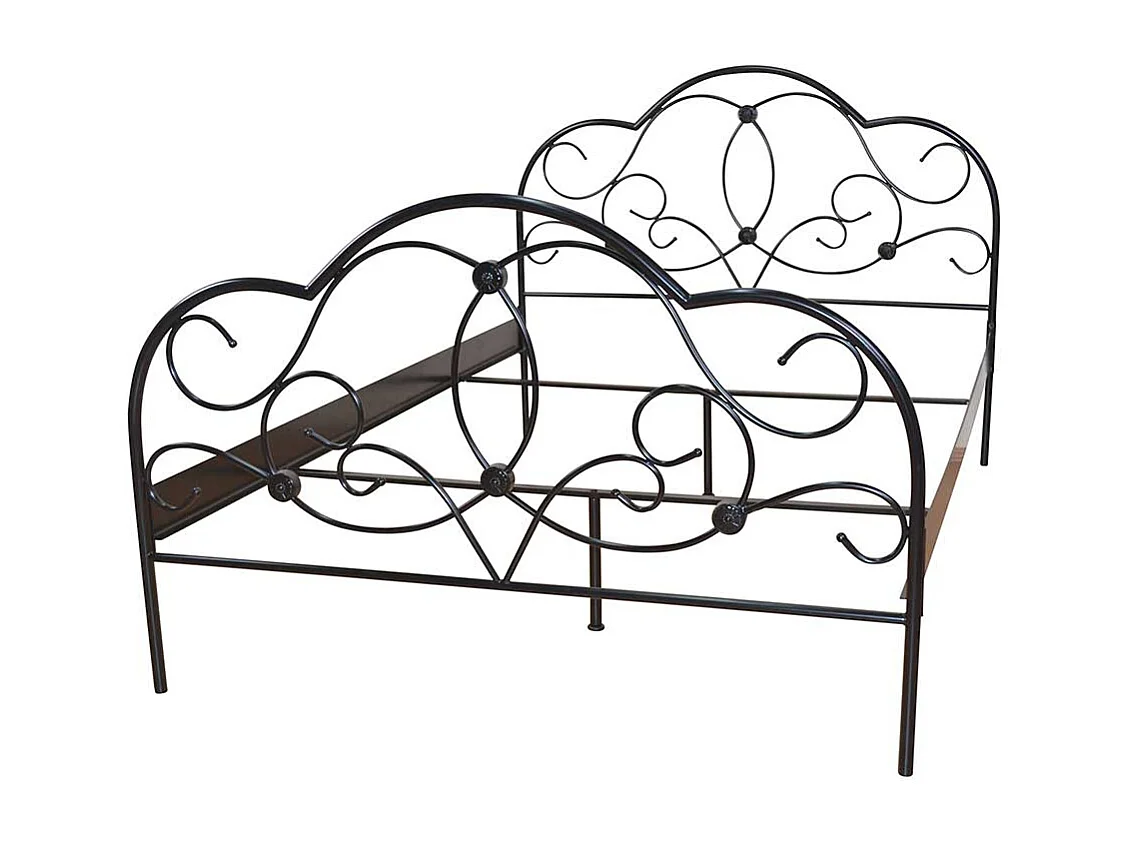 Metallbett in Schwarz Romantisches Design