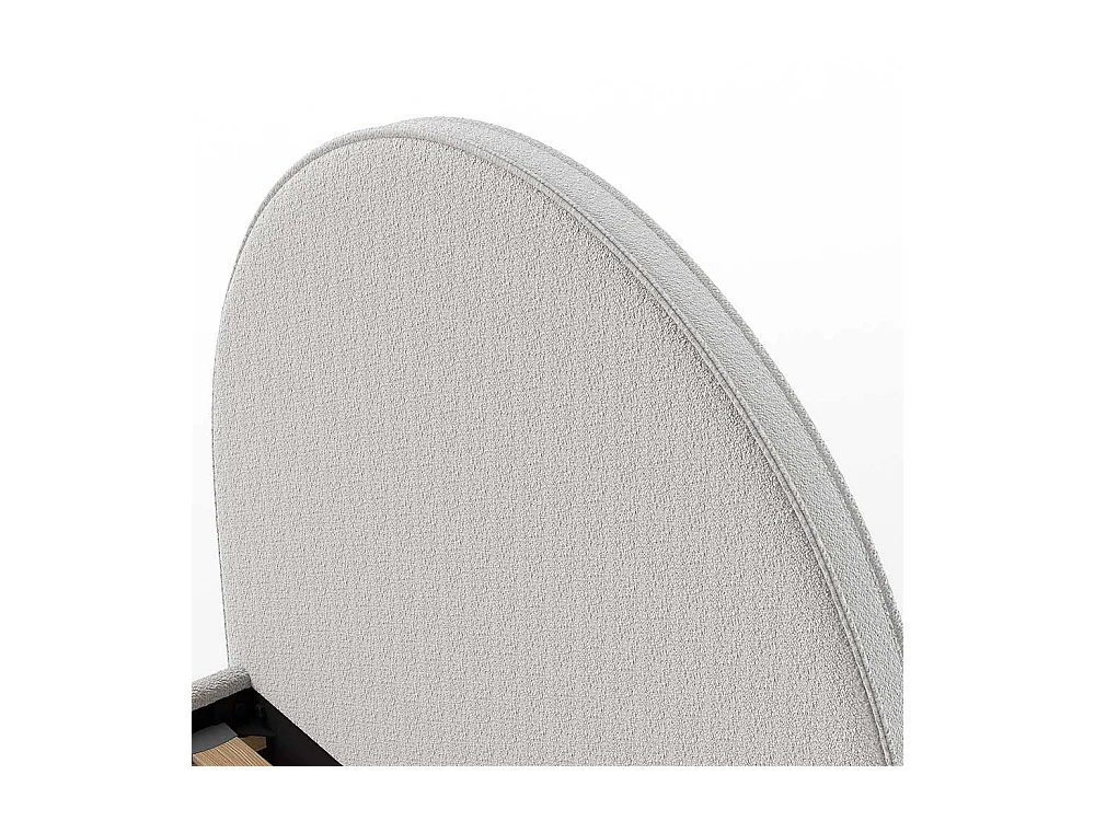 Polsterbettgestell Skandi aus Boucle Stoff Vierfußgestell aus Holz