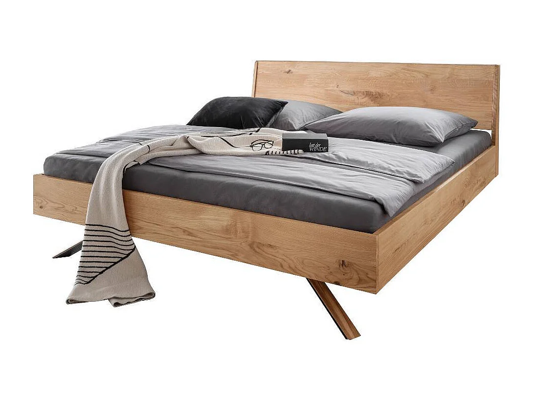 Massivholzbettgestell Echtholzbett geölt in Wildeichefarben