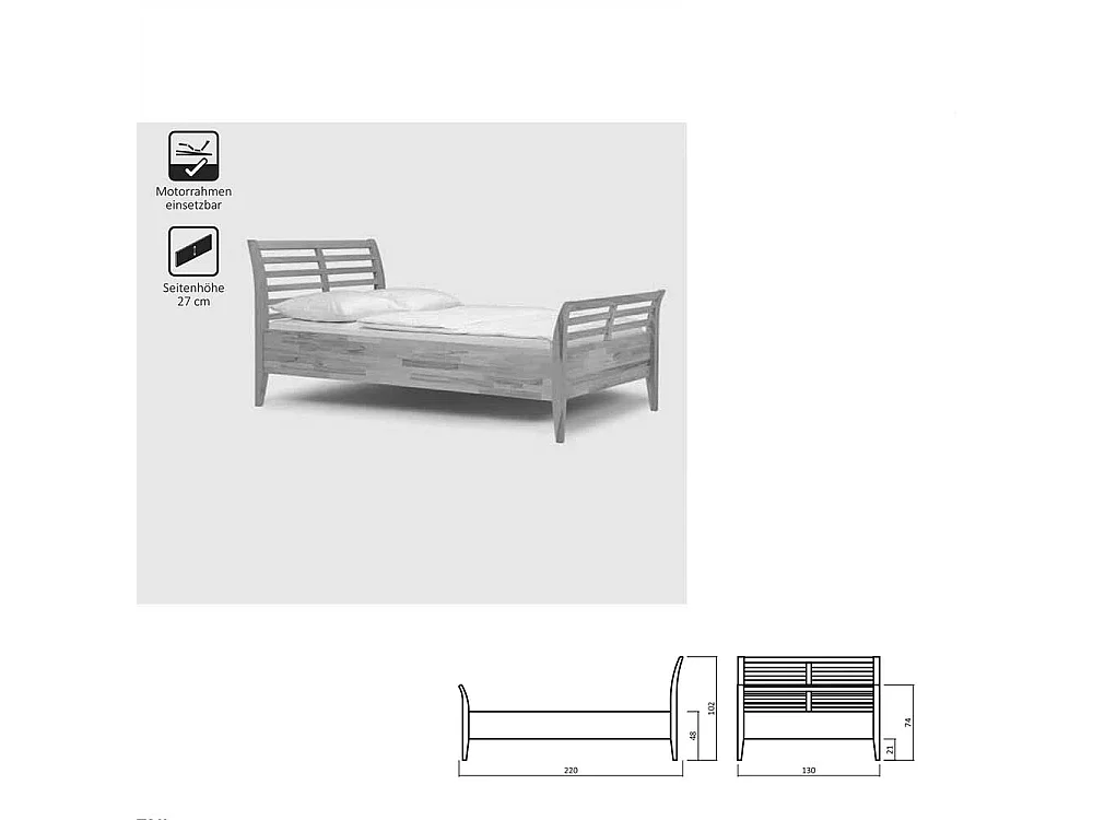 Massives Holzbett in Kernbuchefarben Landhausstil