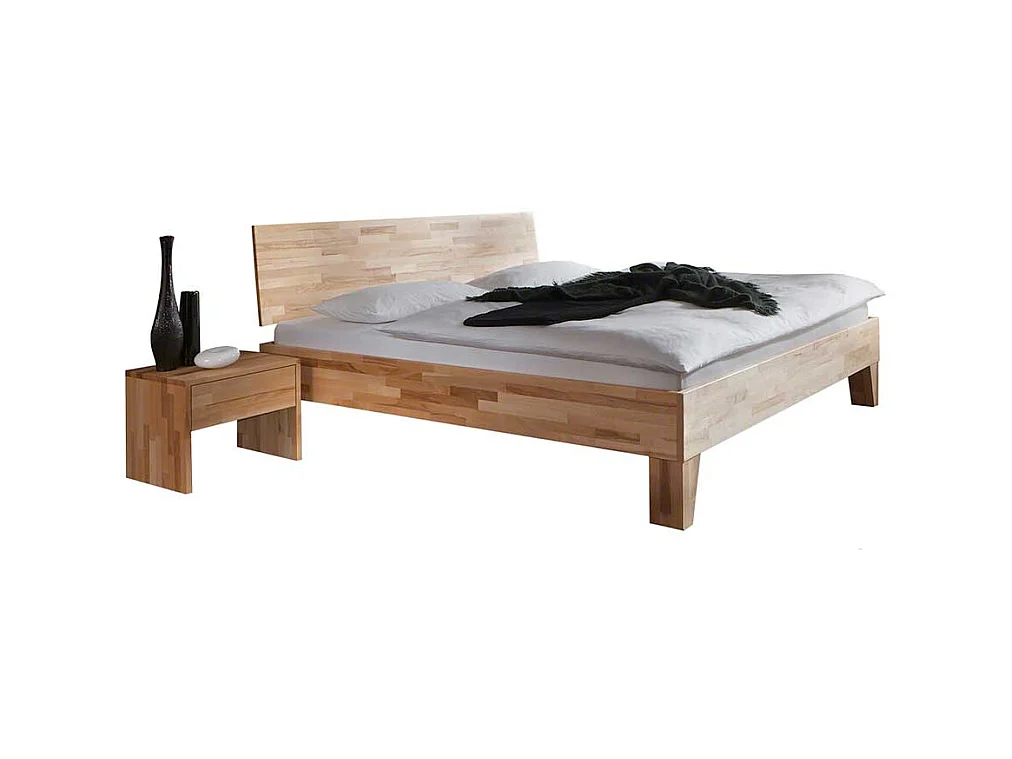 Singlebett aus Kernbuche Massivholz Überlänge (zweiteilig)
