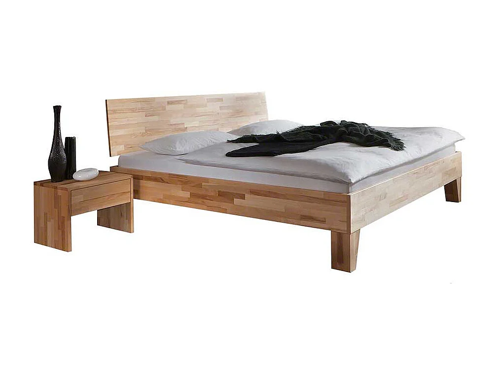 Singlebett aus Kernbuche Massivholz Überlänge (zweiteilig)