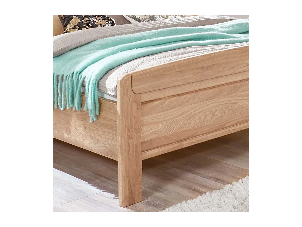 Altersgerechtes Bett aus Eiche teilmassiv LED Beleuchtung (dreiteilig)