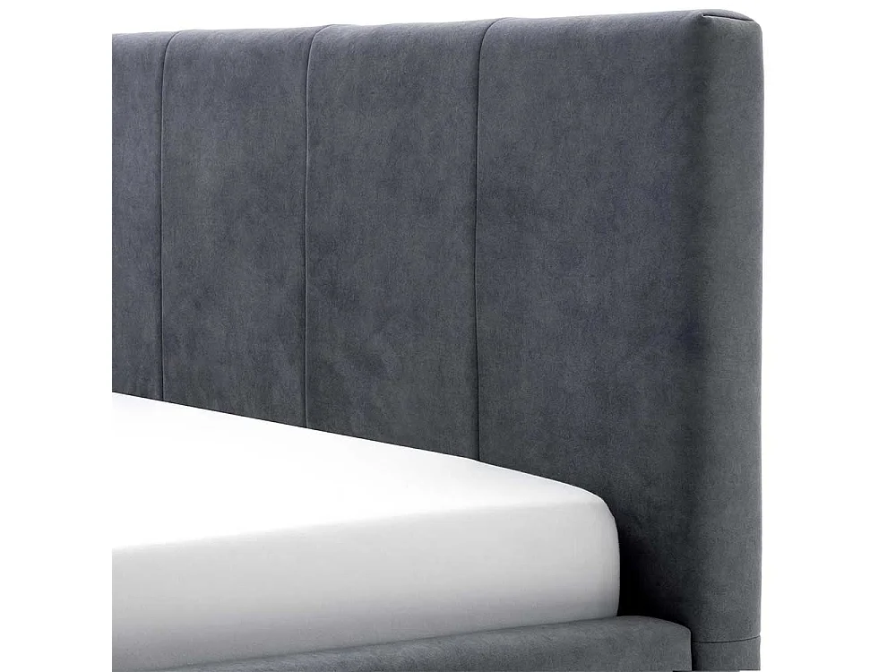 Doppelbettgestell Anthrazit aus Velours Vierfußgestell aus Metall