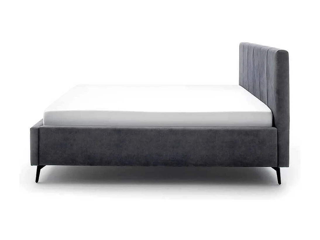 Doppelbettgestell Anthrazit aus Velours Vierfußgestell aus Metall