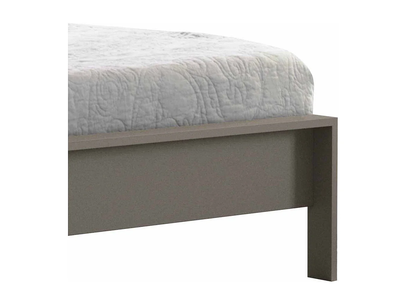 Bett in Grau Metall mit Eichenholz