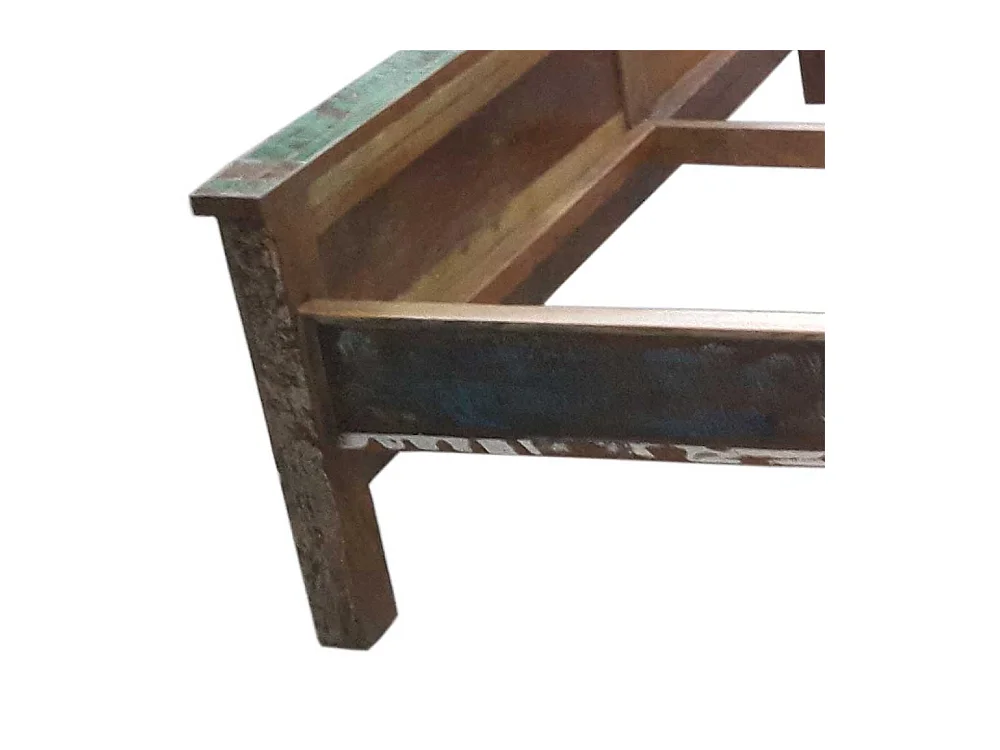 Shabby Doppelbett in Bunt Recyclingholz