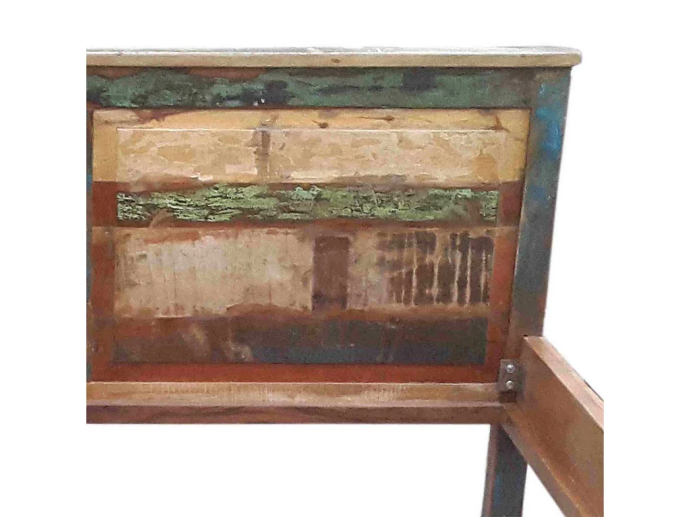 Shabby Doppelbett in Bunt Recyclingholz