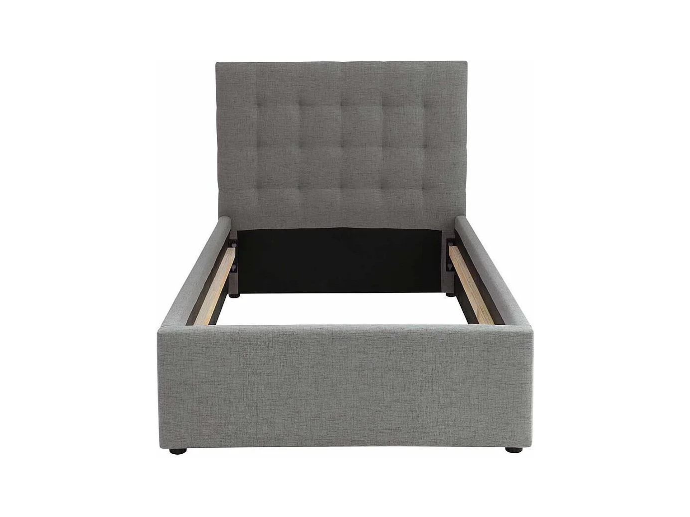 Polsterbett in Grau Webstoff modern