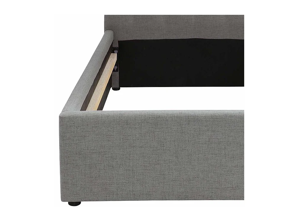 Polsterbett in Grau Webstoff modern