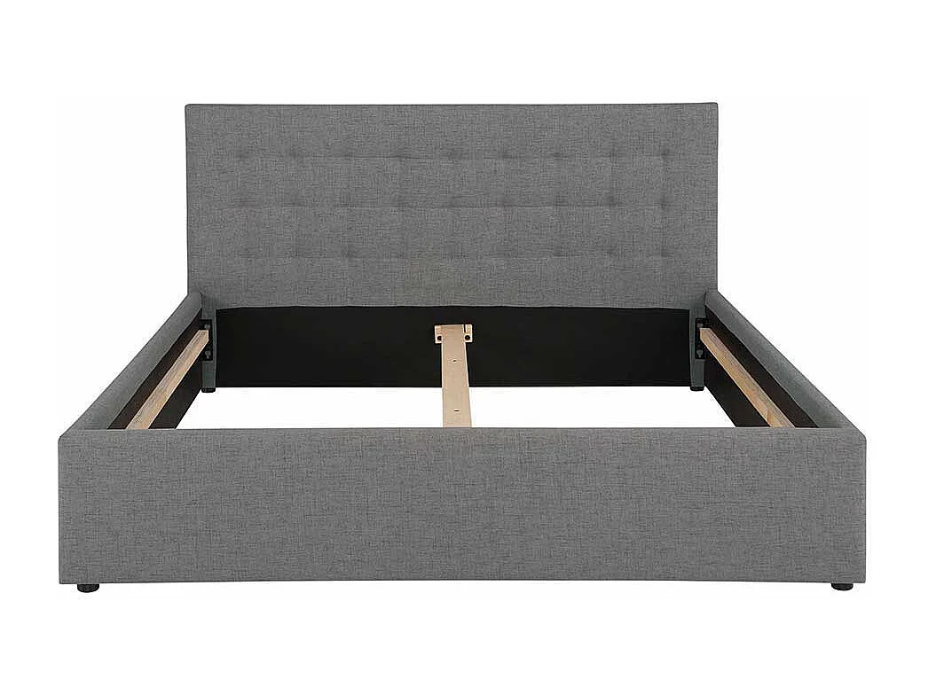 Polsterbett in Grau Webstoff modern