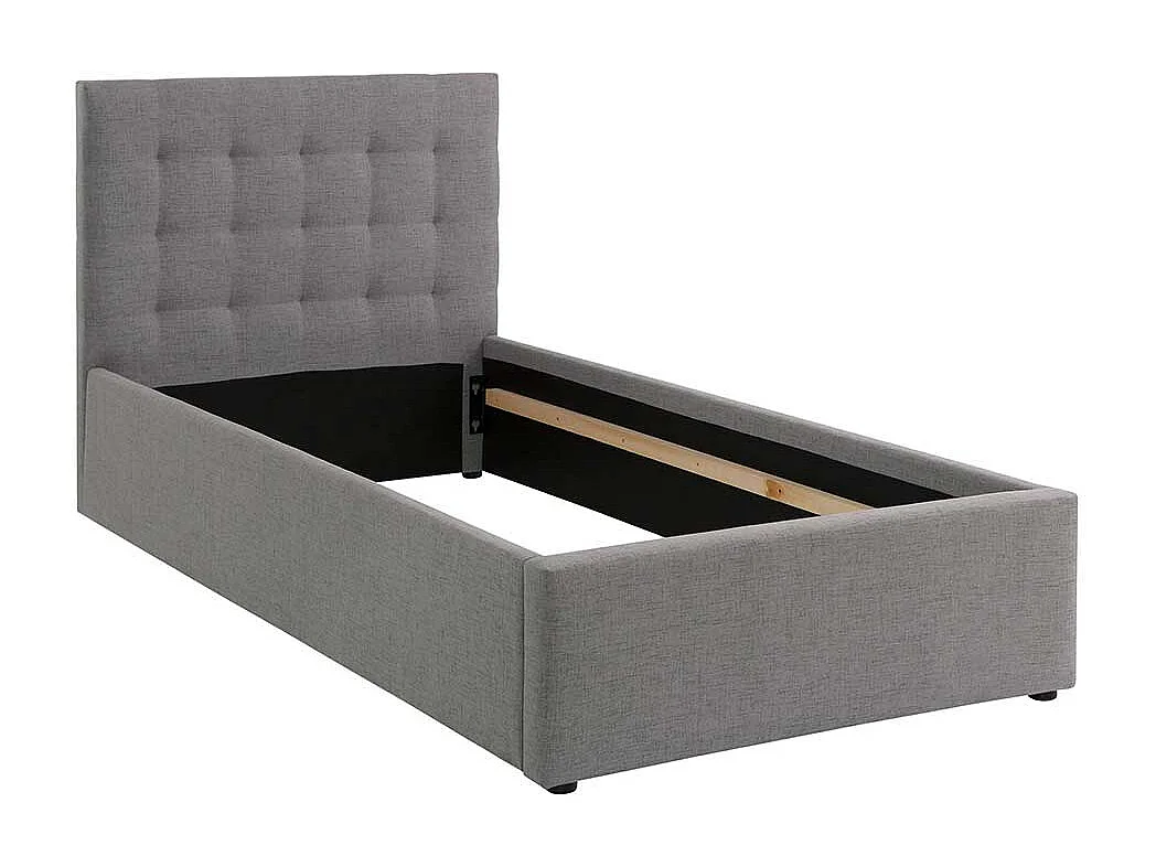 Polsterbett in Grau Webstoff modern