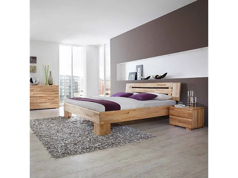 Kernbucheholz Bett massiv geölt