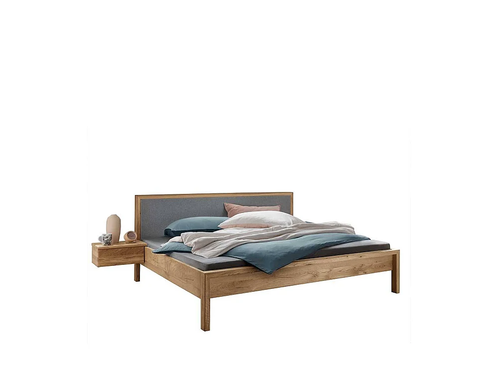 Franzoesisches Bett aus Wildeiche Massivholz 41 cm Einstiegshöhe