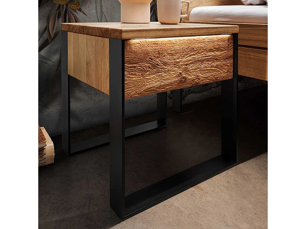 Massivholz Bett Wildeiche 45 cm Einstiegshöhe 140x200 cm