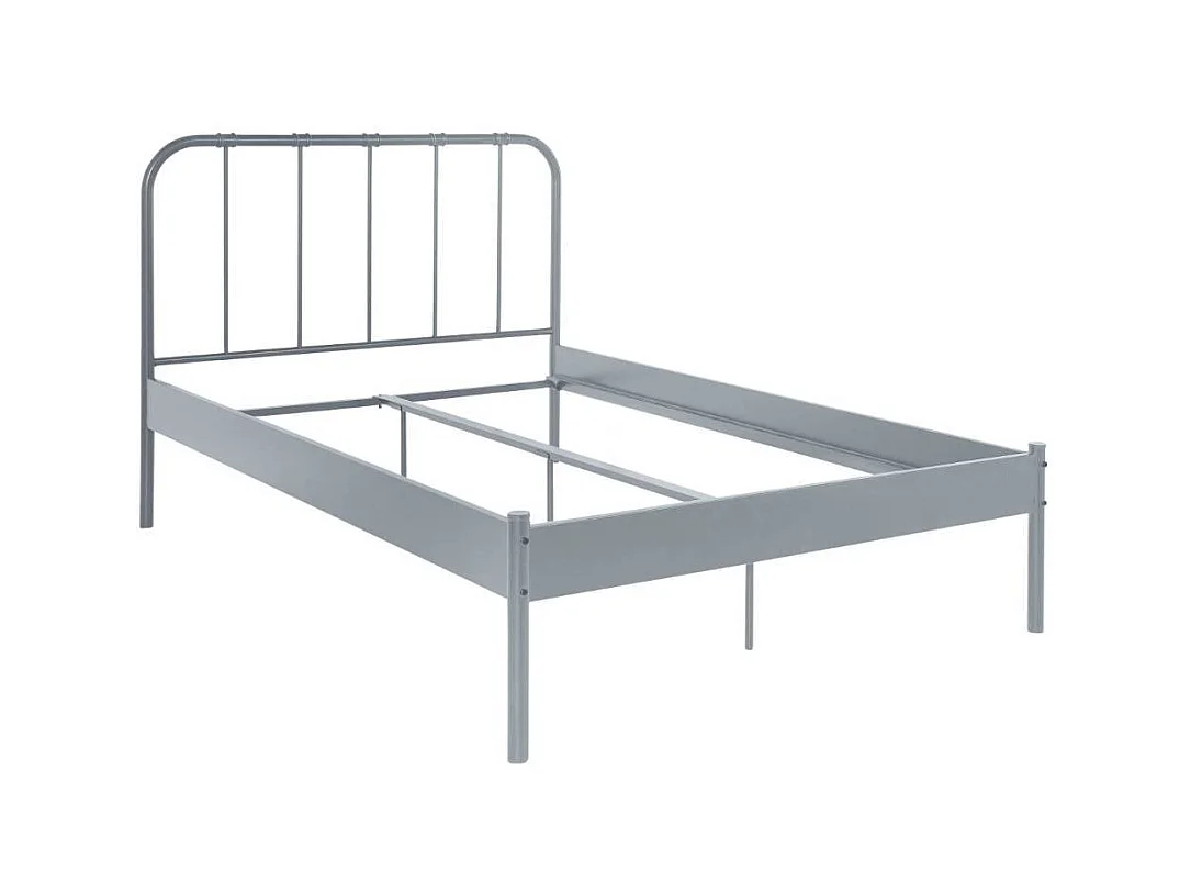 Doppelbett Metallbett in Grau mit Mittelsteg