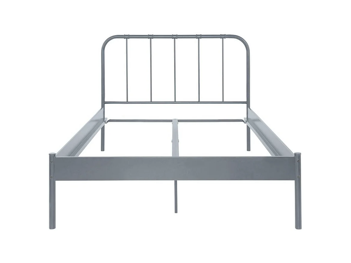 Doppelbett Metallbett in Grau mit Mittelsteg