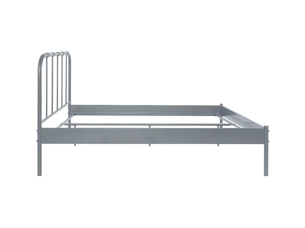 Doppelbett Metallbett in Grau mit Mittelsteg