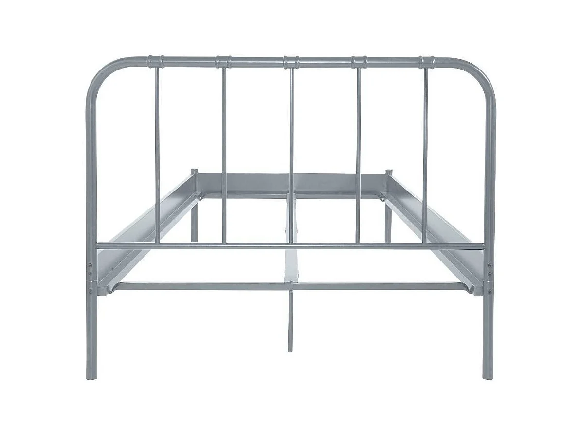 Doppelbett Metallbett in Grau mit Mittelsteg