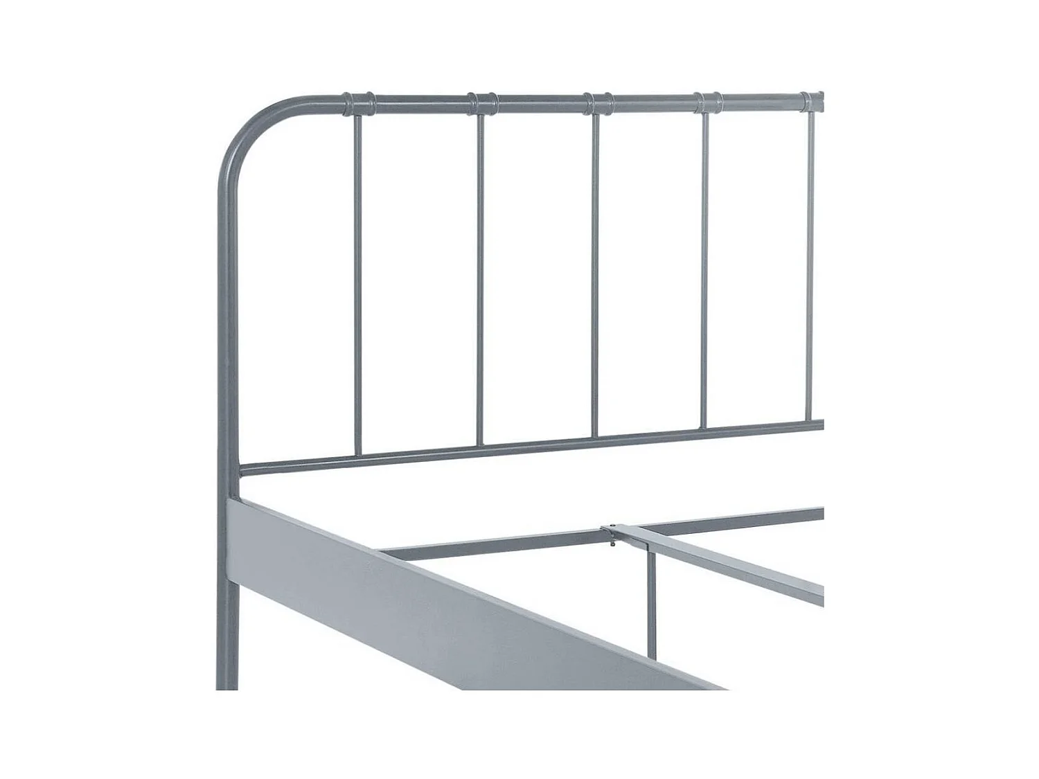 Doppelbett Metallbett in Grau mit Mittelsteg