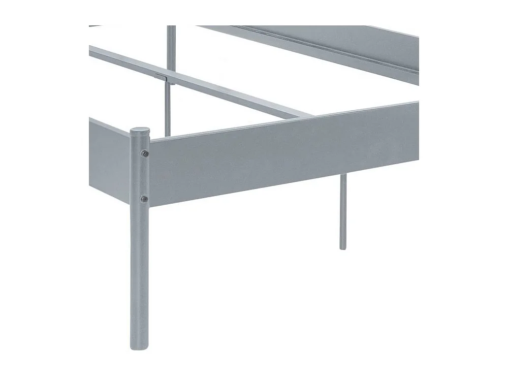 Doppelbett Metallbett in Grau mit Mittelsteg