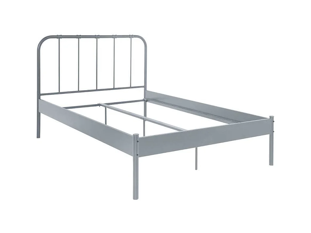 Doppelbett Metallbett in Grau mit Mittelsteg