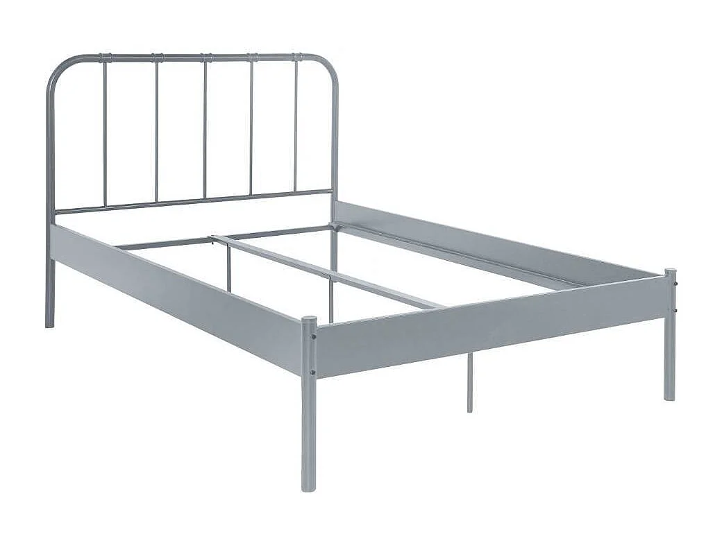Doppelbett Metallbett in Grau mit Mittelsteg
