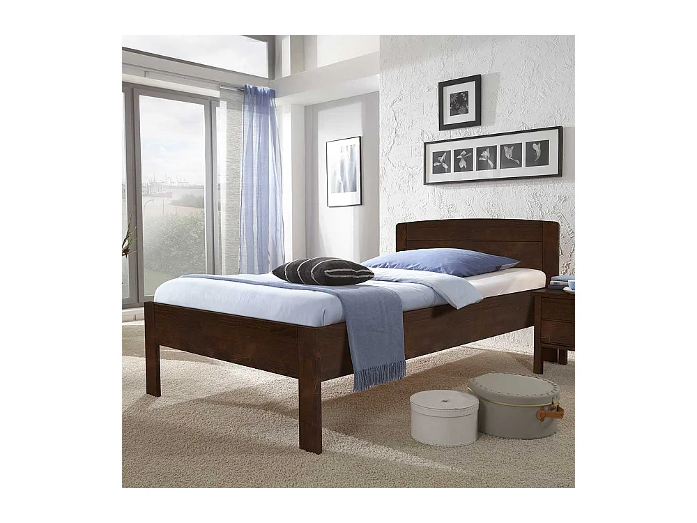 Komfortbett in Braun Buche Massivholz