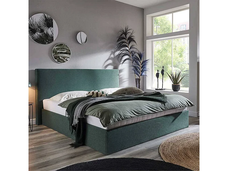Doppelbett Polster Dunkelgrün Stoff 160x200 cm 180x200 cm