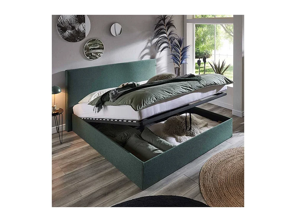 Doppelbett Polster Dunkelgrün Stoff 160x200 cm 180x200 cm