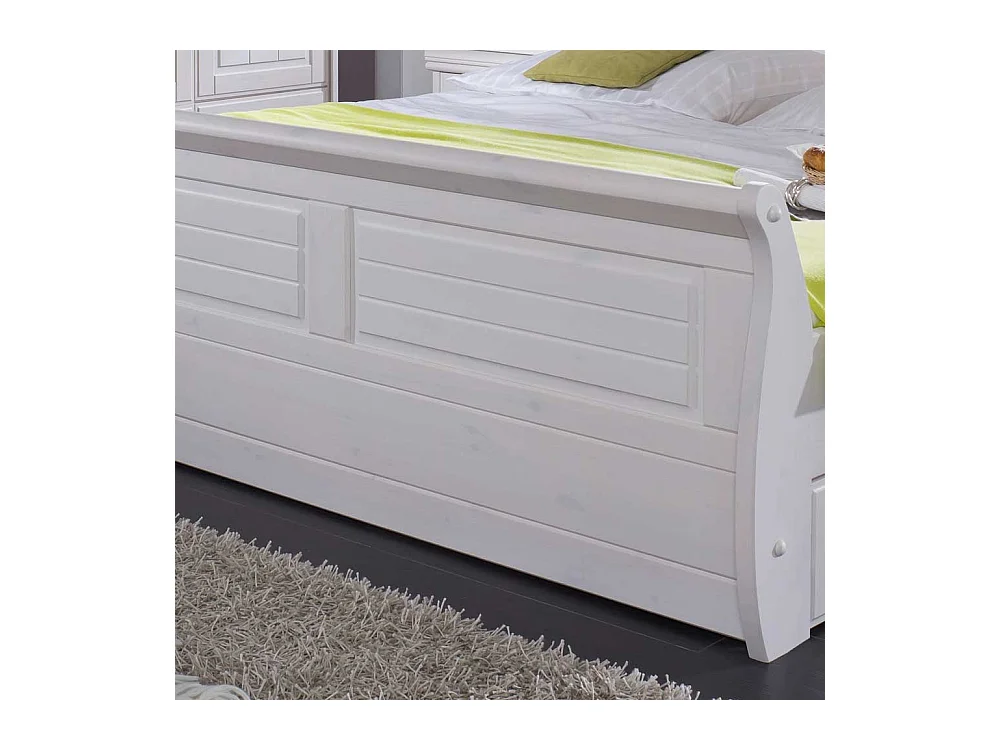 Massivholzbett in Weiß Kiefer